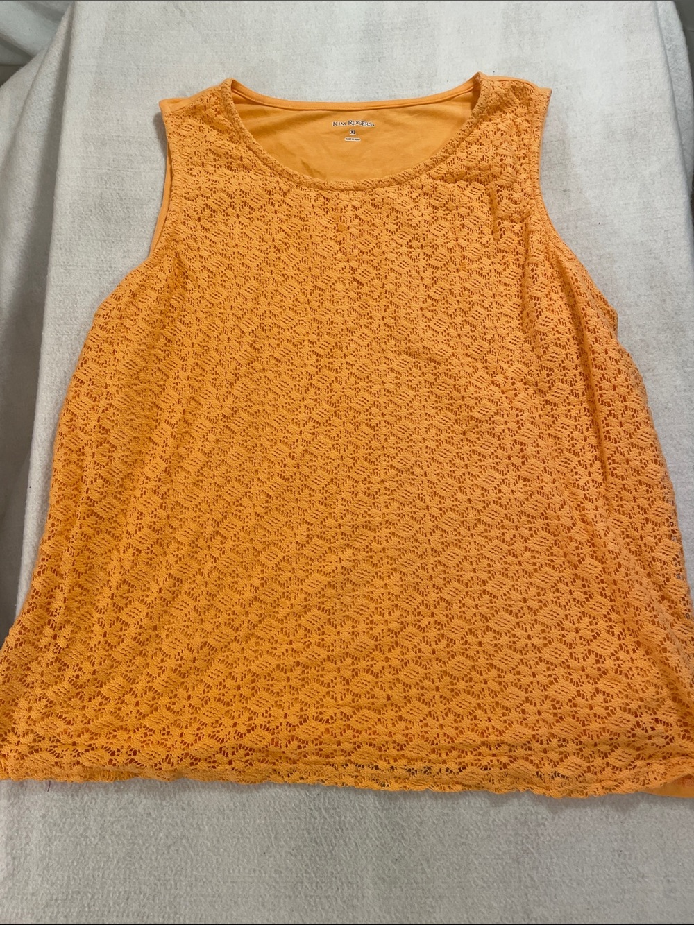 Kim Rogers Tangerine Lace Sleeveless Tank